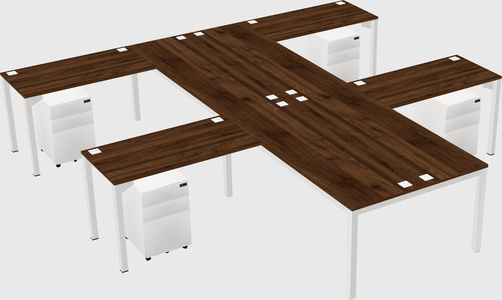 Shared l-shaped desk