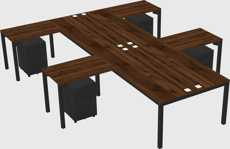 Shared l-shaped desk