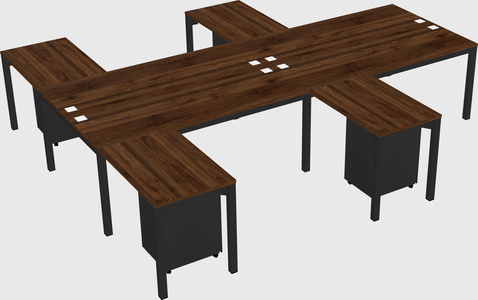 Shared l-shaped desk