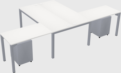 Shared l-shaped desk