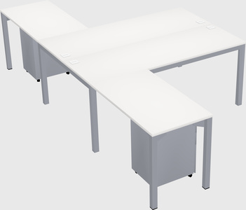 Shared l-shaped desk