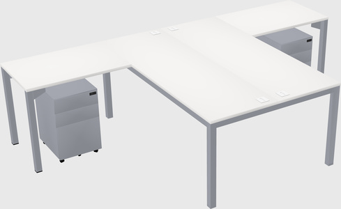 Shared l-shaped desk