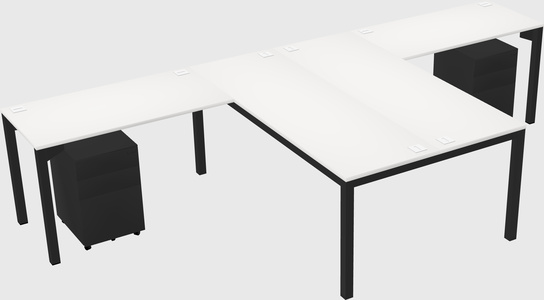 Shared l-shaped desk