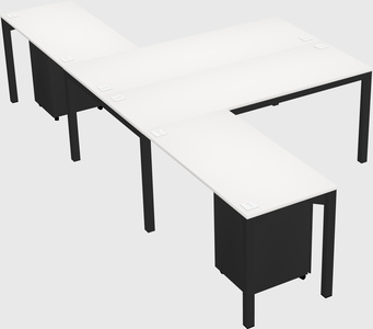 Shared l-shaped desk
