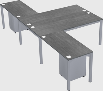Shared l-shaped desk