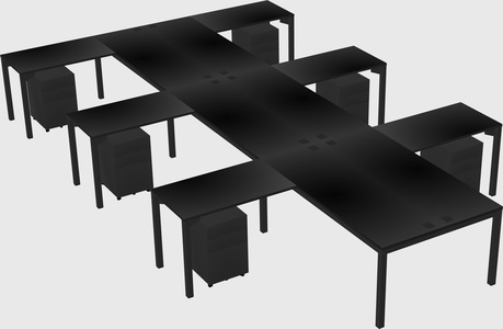 Shared l-shaped desk
