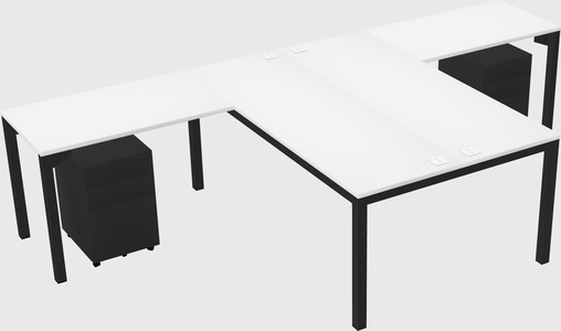 Shared l-shaped desk