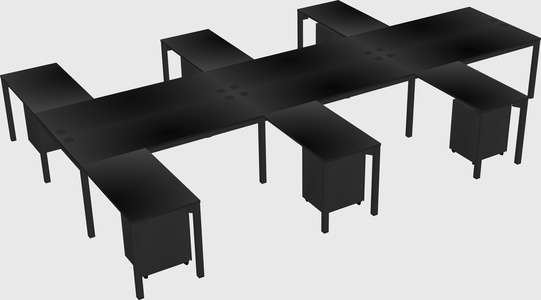 Shared l-shaped desk