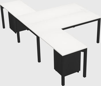 Shared l-shaped desk