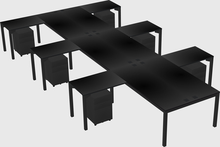 Shared l-shaped desk