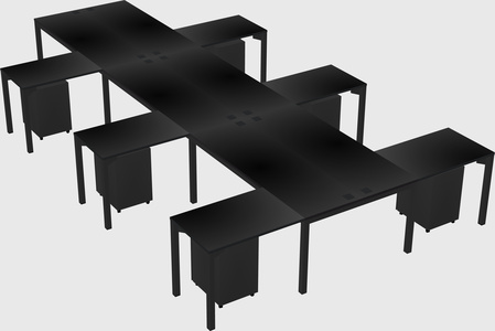 Shared l-shaped desk