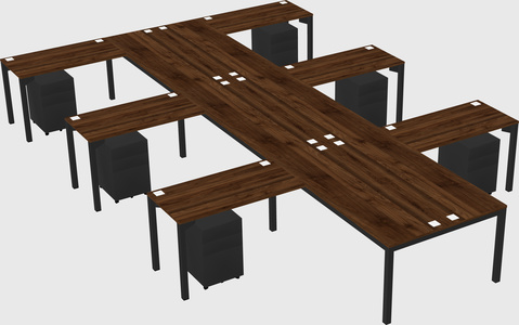 Shared l-shaped desk