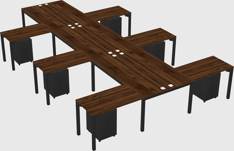 Shared l-shaped desk