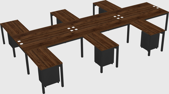 Shared l-shaped desk