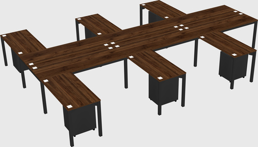 Shared l-shaped desk