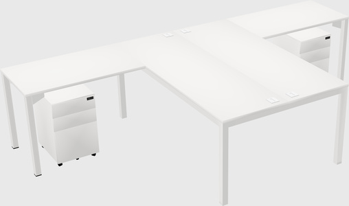 Shared l-shaped desk