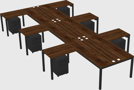 Shared l-shaped desk