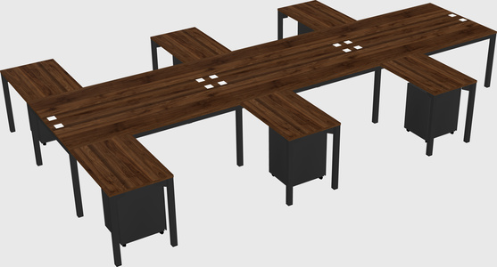 Shared l-shaped desk