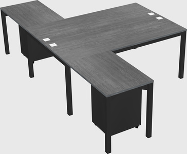 Shared l-shaped desk