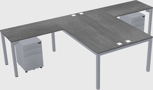 Shared l-shaped desk