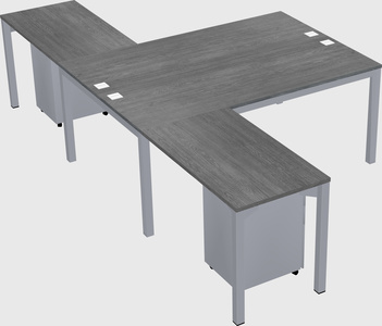 Shared l-shaped desk