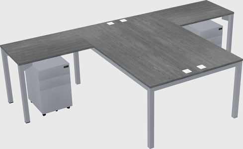 Shared l-shaped desk