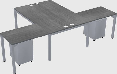 Shared l-shaped desk