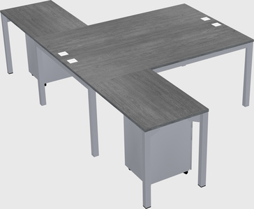 Shared l-shaped desk