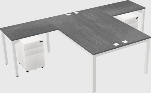 Shared l-shaped desk