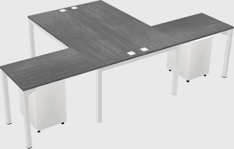 Shared l-shaped desk
