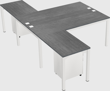 Shared l-shaped desk