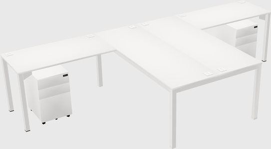 Shared l-shaped desk