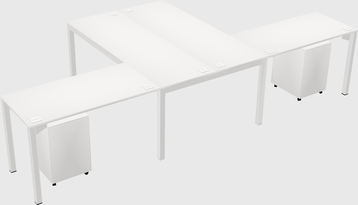 Shared l-shaped desk