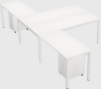 Shared l-shaped desk