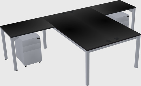 Shared l-shaped desk