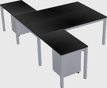 Shared l-shaped desk