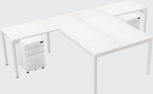 Shared l-shaped desk