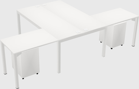 Shared l-shaped desk