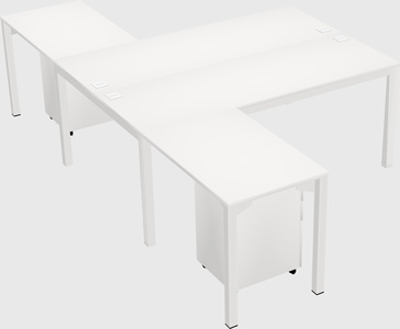 Shared l-shaped desk