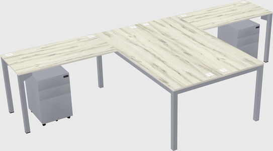 Shared l-shaped desk