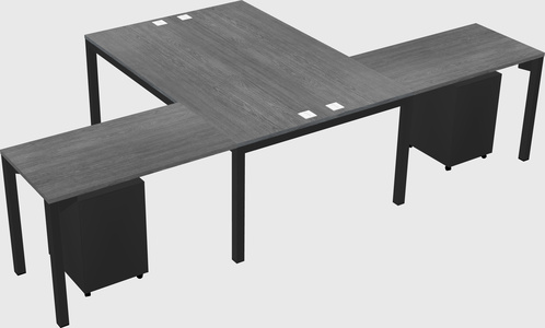 Shared l-shaped desk