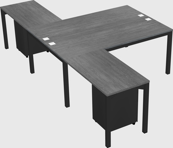 Shared l-shaped desk