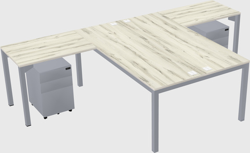 Shared l-shaped desk
