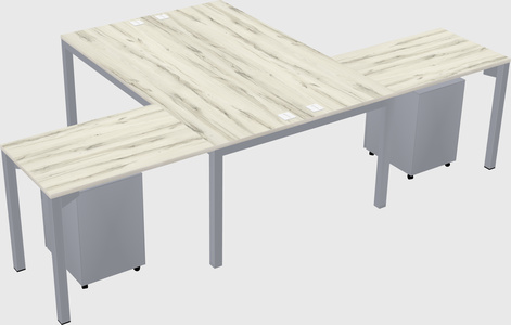 Shared l-shaped desk