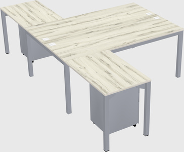 Shared l-shaped desk