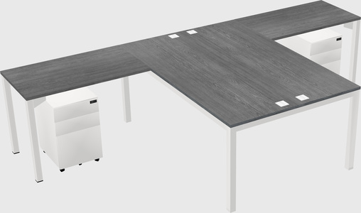 Shared l-shaped desk