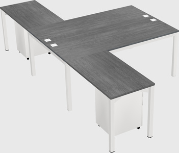 Shared l-shaped desk