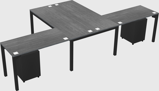 Shared l-shaped desk