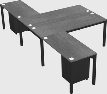 Shared l-shaped desk