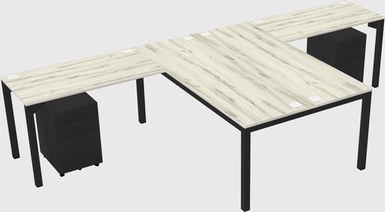 Shared l-shaped desk
